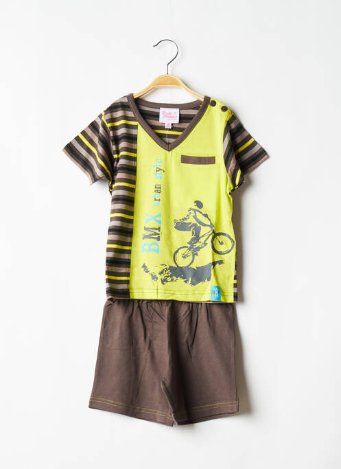 Pijamale scurte maro ROSE POMME copil