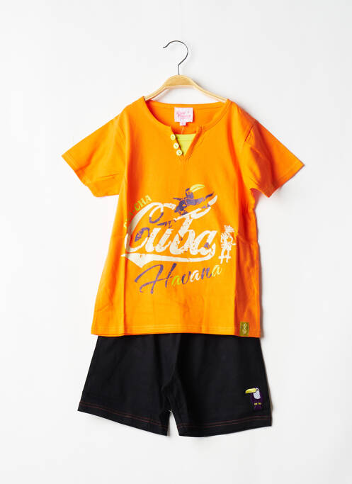 Pijamale scurte portocaliu ROSE POMME copil