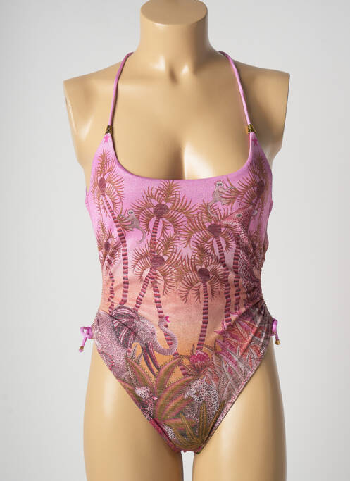 Costum de baie dintr-o singură piesă roz PIN UP femeie