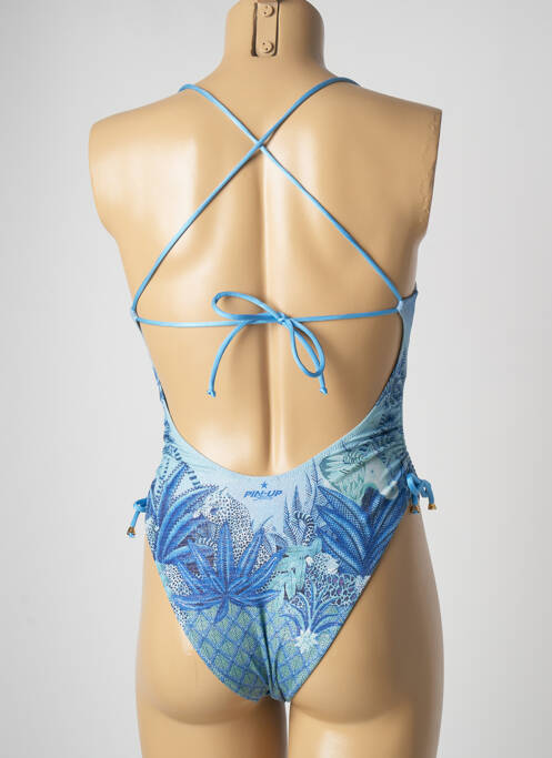 Costum de baie dintr-o singură piesă albastru PIN UP femeie