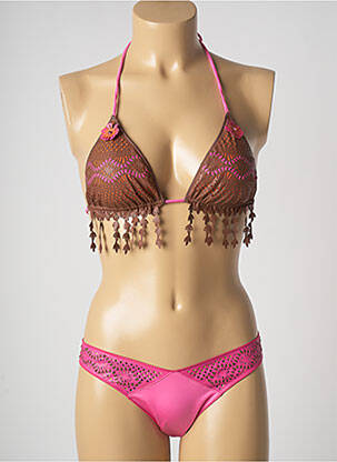 Costum de baie din două piese roz PIN UP femeie