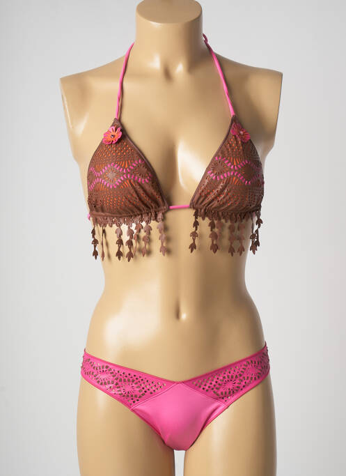 Costum de baie din două piese roz PIN UP femeie