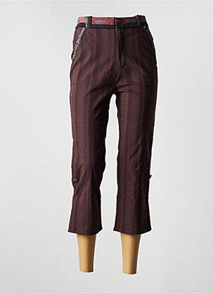 Pantalon trei sferturi țesătură poplin mărime normală maro ENJOY femeie