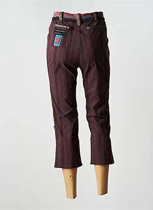 Pantalon trei sferturi țesătură poplin mărime normală maro ENJOY femeie