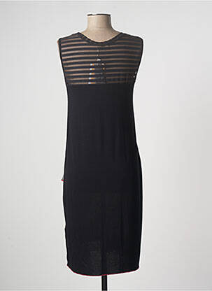 Rochie midi imprimeu fantezie fără mâneci negru ETNIA femeie