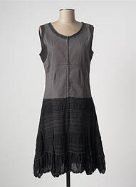 Rochie midi fără mâneci fără mâneci negru FILLE DES SABLES femeie