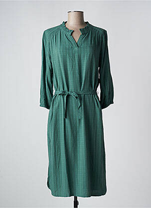 Rochie midi croială fluidă mâneci lungi verde COPENHAGEN femeie
