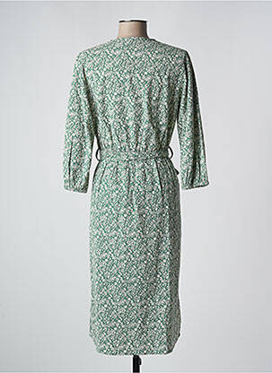 Rochie midi imprimeu floral mâneci lungi verde COPENHAGEN femeie