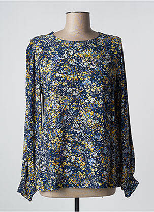 Top elasticitate mâneci lungi albastru COPENHAGEN femeie
