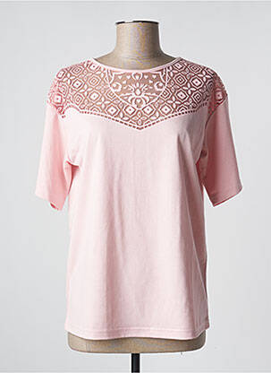 Tricou croială dreaptă mâneci scurte roz COPENHAGEN femeie