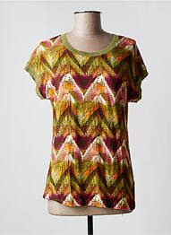 Top țesătură jersey mâneci scurte verde GEISHA femeie