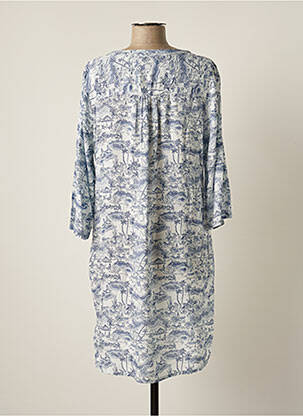 Rochie midi croială fluidă mâneci 3/4 albastru COPENHAGEN femeie