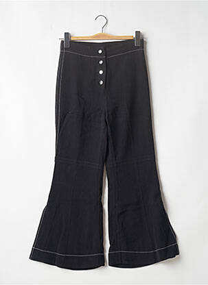 Pantalon larg țesătură poplin mărime normală negru H&M femeie