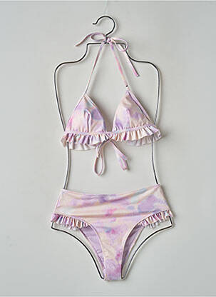 Costum de baie din două piese elasticitate top triunghiuri violet UNDIZ femeie