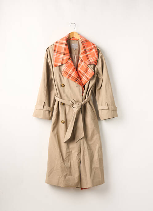 Trench țesătură poplin fără glugă gri ASOS femme