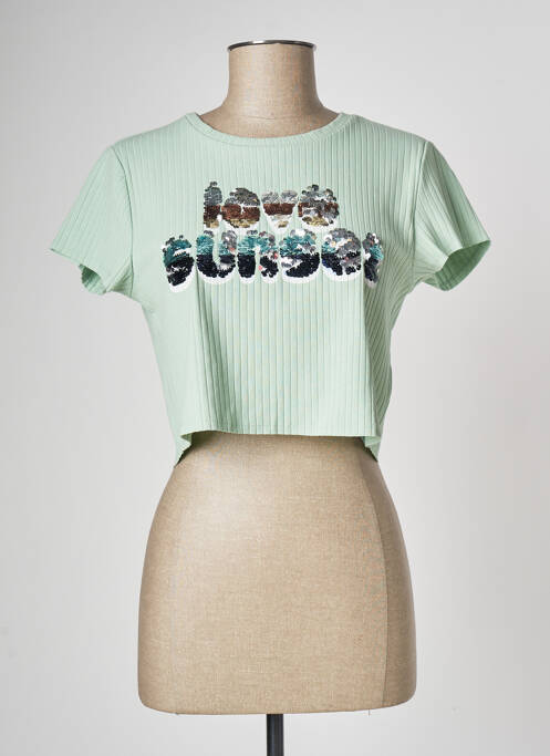 Top scurt verde ONLY femeie