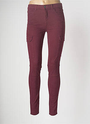 Pantalon cargo roșu PIECES femeie