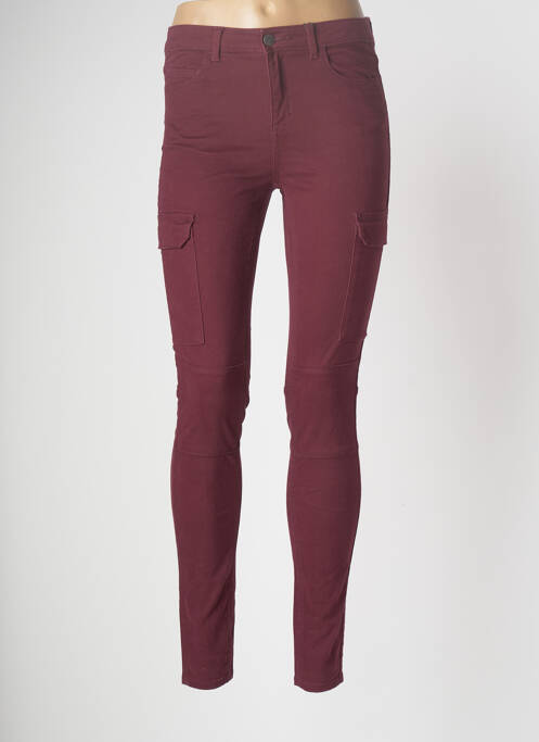 Pantalon cargo roșu PIECES femeie