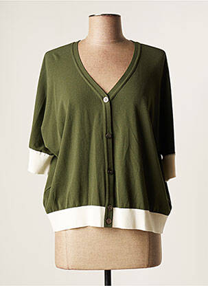 Vestă cu mâneci scurte kaki DEVERNOIS femeie