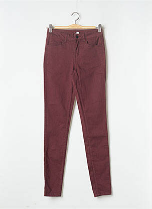 Pantalon slim roșu PIECES femeie