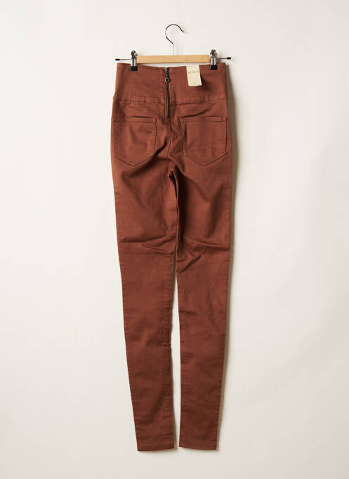 Pantalon slim maro PIECES femeie