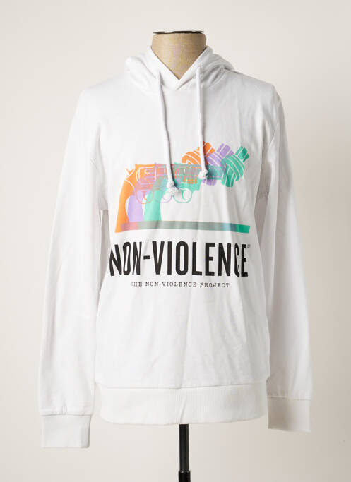 Hanorac cu glugă alb JACK & JONES bărbat