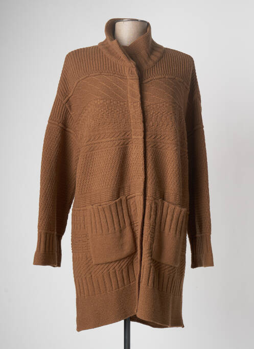 Vestă cu mâneci lungi maro DEVERNOIS femeie