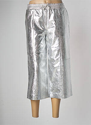 Pantalon trei sferturi argintiu MANGO femeie