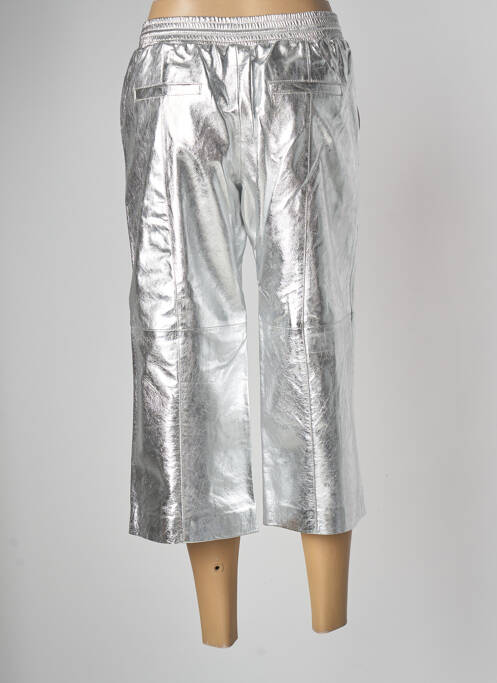 Pantalon trei sferturi argintiu MANGO femeie