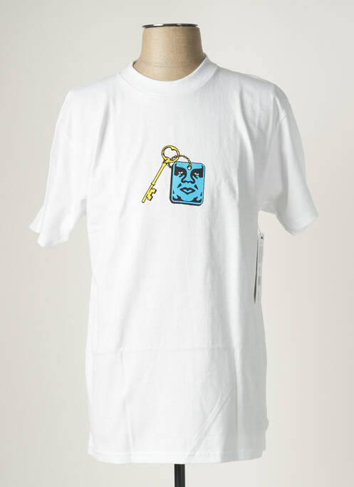 Tricou alb OBEY bărbat