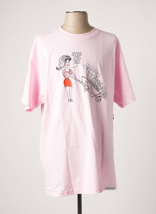 Tricou roz DIAMOND SUPPLY CO bărbat