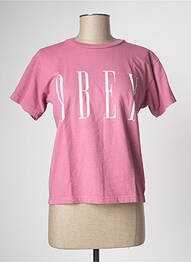 Tricou roz OBEY femme
