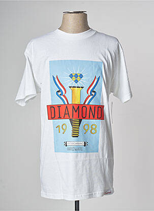 Tricou alb DIAMOND SUPPLY CO bărbat