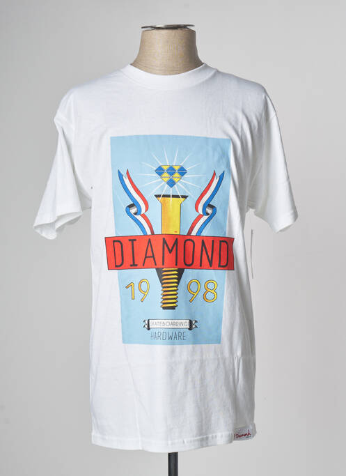 Tricou alb DIAMOND SUPPLY CO bărbat