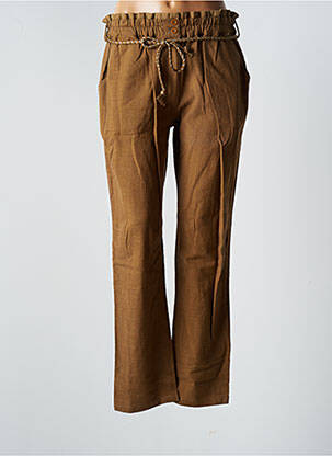 Pantalon drept țesătură crep mărime normală maro MY SUNDAY MORNING femeie