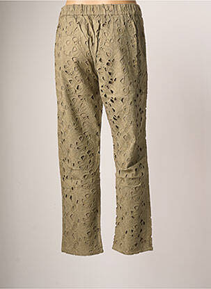 Pantalon slim talie elastică mărime normală verde MY SUNDAY MORNING femeie