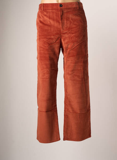 Pantalon drept închidere cu fermoar sub clapetă cu nasturi mărime normală maro LEON & HARPER femme