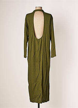 Rochie lungă țesătură poplin mâneci lungi verde KARMA KOMA femeie
