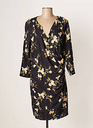 Rochie midi imprimeu floral mâneci lungi negru MY SUNDAY MORNING femme