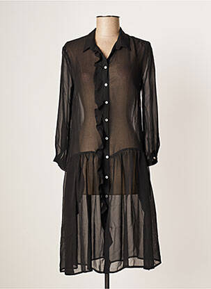 Rochie midi croială evazată mâneci lungi negru ATTIC AND BARN femme