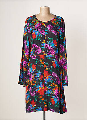 Rochie midi imprimeu floral mâneci lungi negru ESSENTIEL ANTWERP femeie