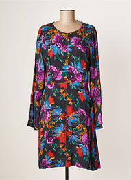Rochie midi imprimeu floral mâneci lungi negru ESSENTIEL ANTWERP femeie