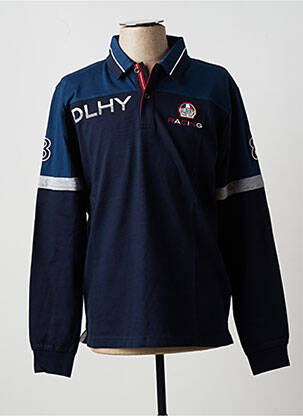 Polo serigrafie mâneci lungi albastru DELAHAYE bărbat