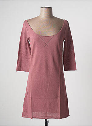 Rochie scurtă mâneci 3/4 mâneci 3/4 roz TEENFLO femeie