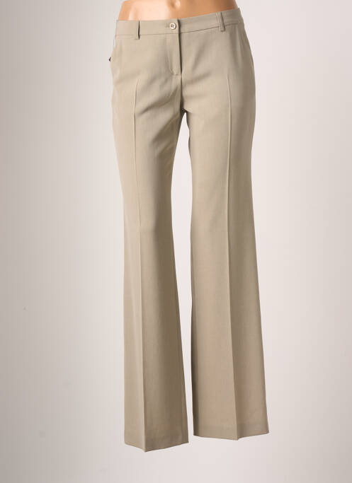 Pantalon chino închidere cu fermoar sub clapetă cu nasturi mărime normală bej TEENFLO femme