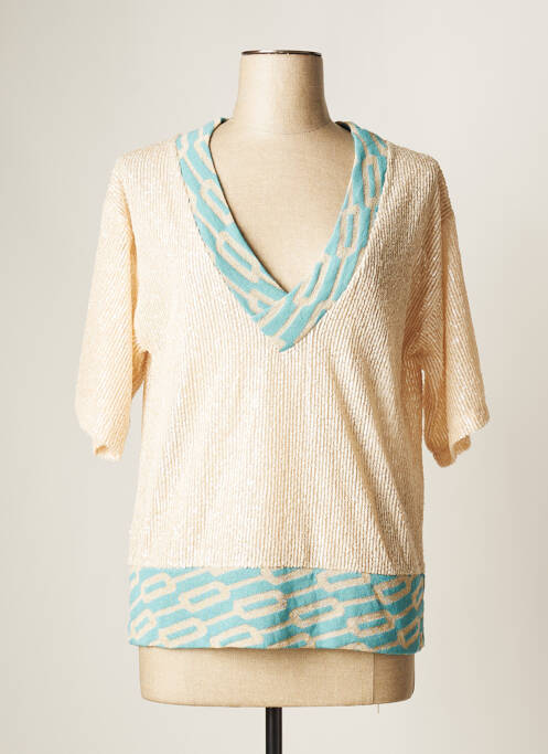 Top mâneci scurte mâneci scurte bej DIXIE femme