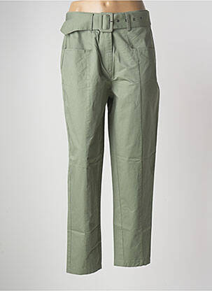 Pantalon chino închidere cu fermoar sub clapetă cu nasturi mărime normală verde NUMPH femeie