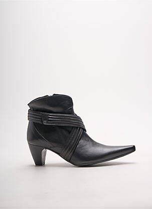Botine/ghete țesătură satinată toc de 4 la 6 cm negru MYMA femeie