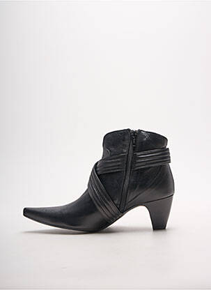 Botine/ghete țesătură satinată toc de 4 la 6 cm negru MYMA femeie