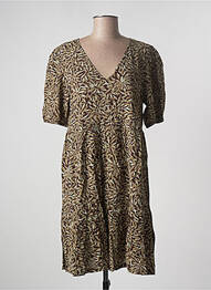 Rochie midi imprimeu floral mâneci scurte maro TEDDY SMITH femeie